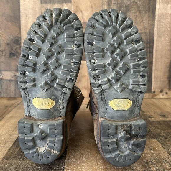 JK Spokane WA Custom Logger Plain Toe Lace Up Work Boots Mens 9 D - Picture 5 of 12